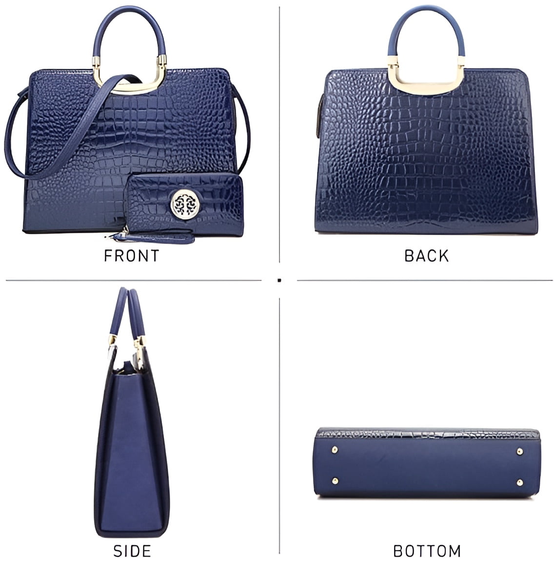 Womens Handbag Top Handle Shoulder Bag Tote Satchel Purse Work Bag with Matching Wallet