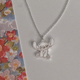 thumbnail image 2 of Lindo collar de puntadas para mujer, cadena de clavícula para novias con puntadas, lindo colgante de letras de dibujos animados con forma de corazón para niña, 2 of 6