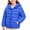 Blue, variant on HAOTAGS Girls Puffer Coat (5-13) Long Sleeve Hooded Zipper Nylon Winter Warm Jacket Hot Pink Size 7