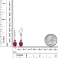 thumbnail image 2 of Gem Stone King 925 Sterling Silver Red Created Ruby and Pink Moissanite Dangle Earrings for Women with Lab Grown Diamond (4.49 Cttw, Oval 9X7MM), 2 of 3