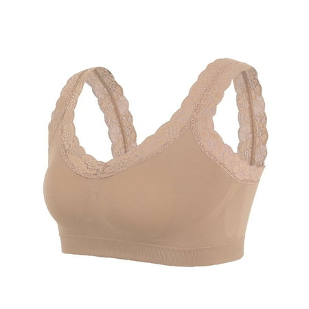 

Women s Sport Bra Lace Vest-Style Tube Top Beautiful Back Racerback Wrapped Chest Gathered Underwear Activewear Bra