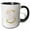 Black/White, variant on 3drose, Pretty Pink Lily Floral Image of Gold Monogram Initial S, 11oz Two-tone Black Mug