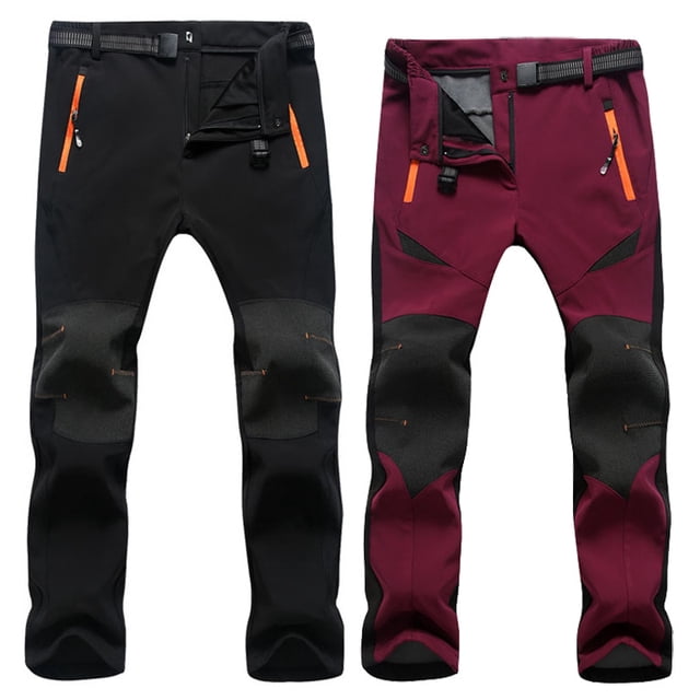 Pantalones de gran tamaño para hombres y mujeres, impermeables, resistentes al viento, para otoño e invierno, para deportes al aire libre, senderismo, pantalones largos de esquí gruesos de polar