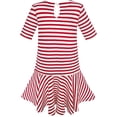 thumbnail image 3 of Girls Dress Striped School Uniform Bow Tie Jumper 5, 3 of 6