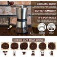thumbnail image 4 of Jinsinto Stainless Steel Manual Coffee Grinder - Conical Ceramic Burr Portable Hand Crank Espresso Grinder, 4 of 5