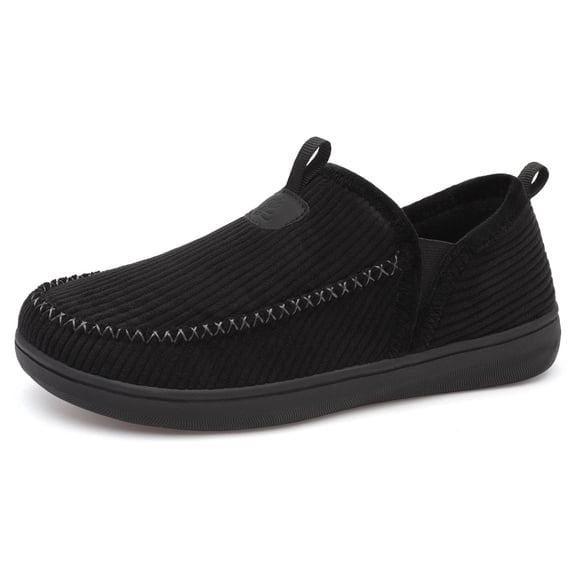 Barerun Men's Moccasin Slippers Wide Memory Foam House Shoes for Indoor & Outdoor