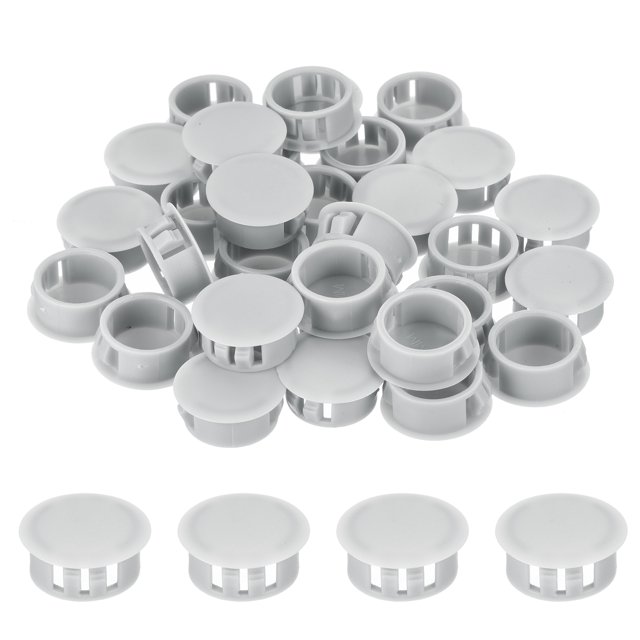 Uxcell 64PCS 22mm Light Gray Plastic Hole Plugs, Flush Type Panel Hole Caps