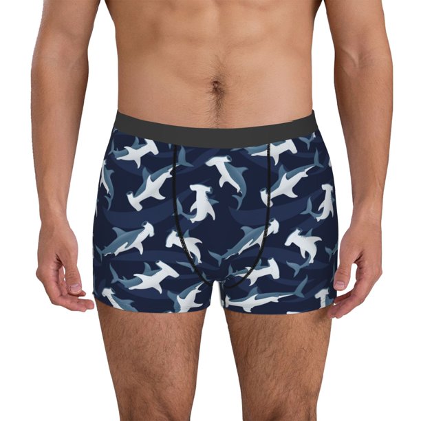 Fotbe Cute Shark Calzoncillos Tipo Boxer con Bolsa de Soporte Total para Hombre, X-Temp Fresco, Transpirable y de Secado Rápido-Large