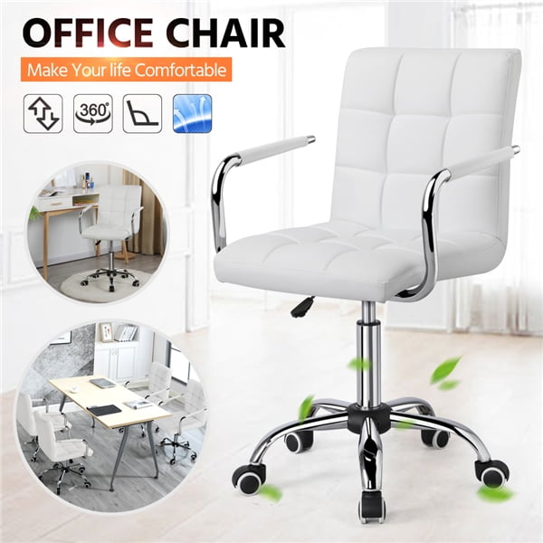 Topeakmart Height Adjustable Office Chair PU Leather Swivel Computer