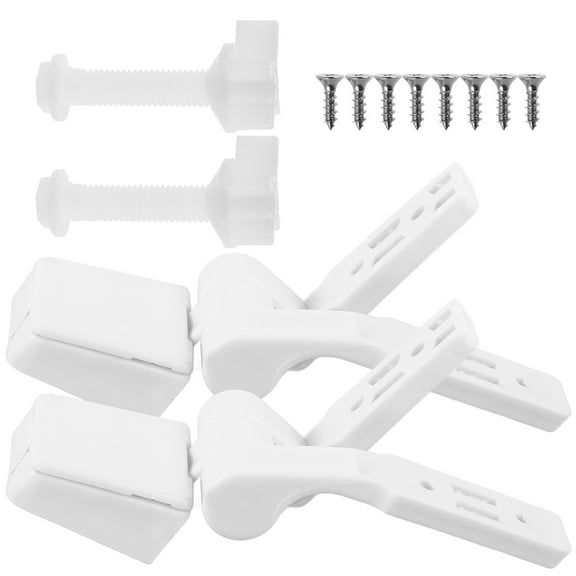 Amosfun Toilet Seat Fittings Fixings Toilet Seat Hinge Replacement Kit White ABS 8 Screws