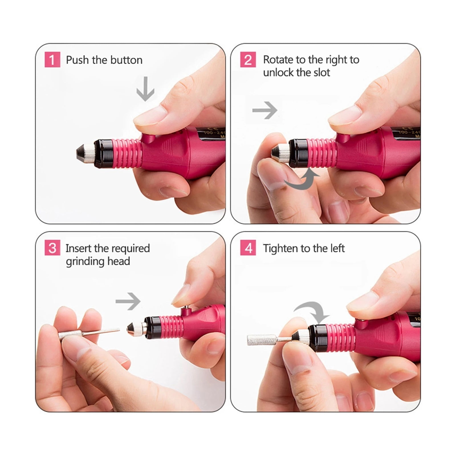 Acrylic Nail Drill Kit Electric Nail File 20000 RPM Portable Electric Nail Drill Bits Gel Remover Nail Tools