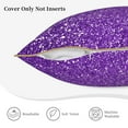 thumbnail image 5 of Kll Glitter Purple Decorative Throw Pillow Covers Velvet Soft For Couch Sofa Bedroom Living Room Outdoor -20"X20", 5 of 8