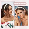thumbnail image 2 of Unique Bargains 2 Pcs Solid Simple Satin Headbands Fashion Anti Slip Hair Accessories for Women White Black 0.63" Wide, 2 of 7