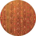 thumbnail image 1 of Ahgly Company Indoor Round Southwestern Orange Country Area Rugs, 4' Round, 1 of 1