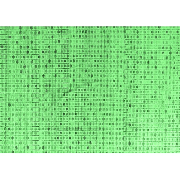 Ahgly Company Indoor Rectangle Abstract Emerald Green Modern Area Rugs, 8' x 10'