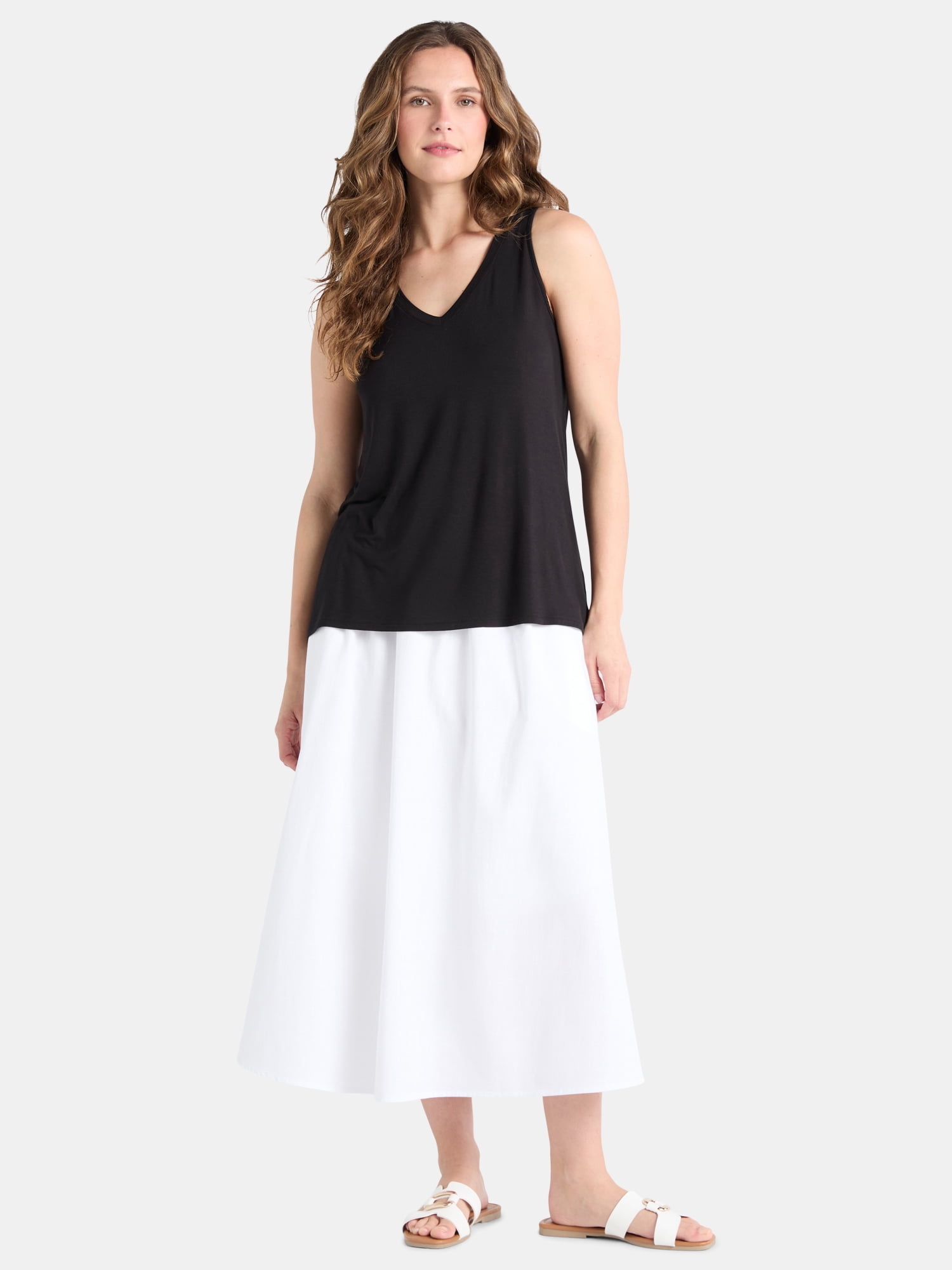 Time and Tru Women's High Low Tank Top, Sizes XS-XXXL