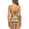thumbnail image 2 of Traje de baño de 2 Piezas con Nudo en la Parte Delantera y Cuello en V para Mujer Leopardo marrón G Leopardo marrón G Xishao ropa, 2 of 2