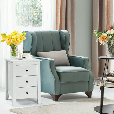 2PCS Nightstand End Beside Table Drawers Modern Storage ...