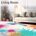 thumbnail image 2 of ODIKA 2'x3' Machine Washable Non-Slip Area Rug, Abstract Watercolor Burst with Dynamic Swirl High Traffic Rug, Pink, 660121, 2 of 7
