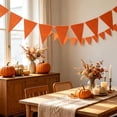 thumbnail image 4 of Orange Paper Triangular Banners, Harvesting Festival Thanksgiving Halloween Party Decor, Thick Cardstock Pre-strung Hanging Pennants, Fall Birthday, Lazyguy, 4 of 6