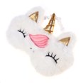 thumbnail image 4 of Antifaz de descanso con diseño de unicornio de peluche divertido para dormir, ideal para hoteles, casas, viajes (estampado de cuerno dorado), 4 of 7