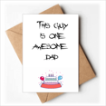 thumbnail image 1 of Awesome Dad Father's Festival Quote Happy Birthday Greeting Cards Envelopes Blank, 1 of 3