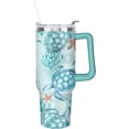 thumbnail image 2 of 40 oz Cute Sea turtle Tumbler with Handl Straw, Stainless Steel Insulated Cup with Lid and Straw, Travel Mug,Gifts for Women, 2 of 6