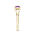 thumbnail image 5 of ANGARA Natural Prong-Set Solitaire Amethyst Split Shank Ring in 14K Yellow Gold for Women (Size-6x4mm) | February Birthstone, Birthday, Anniversary, Jewelry Gift for Women | Natural Amethyst Ring, 5 of 10