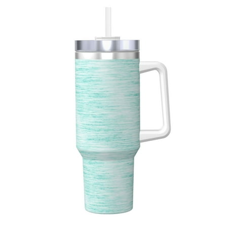 

Uemuo Blue Bright Print 40oz Ice Bully With Handle And Straw Stainless Steel Vacuum Insulated Cup And 2 In 1 Straw Lid Insulated Travel Tumbler