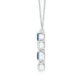 thumbnail image 2 of ANGARA Natural Bezel-Set Scattered Sapphire and Diamond Necklace in 14K White Gold for Women (Size-4.2mm) | September Birthstone, Anniversary, Jewelry Gift for Women | Natural Blue Sapphire Necklace, 2 of 8