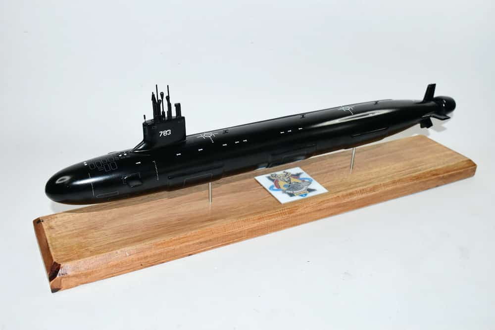 USS Barb SSN-596 Submarine Model,Navy,Scale Model,Mahogany,Permit
