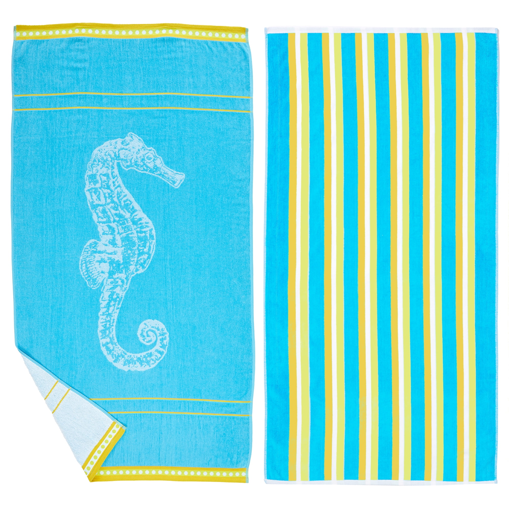 Vera Bradley Large Beach Towel Seascape Ocean Design Sea Turtle Seahorse  Anchor