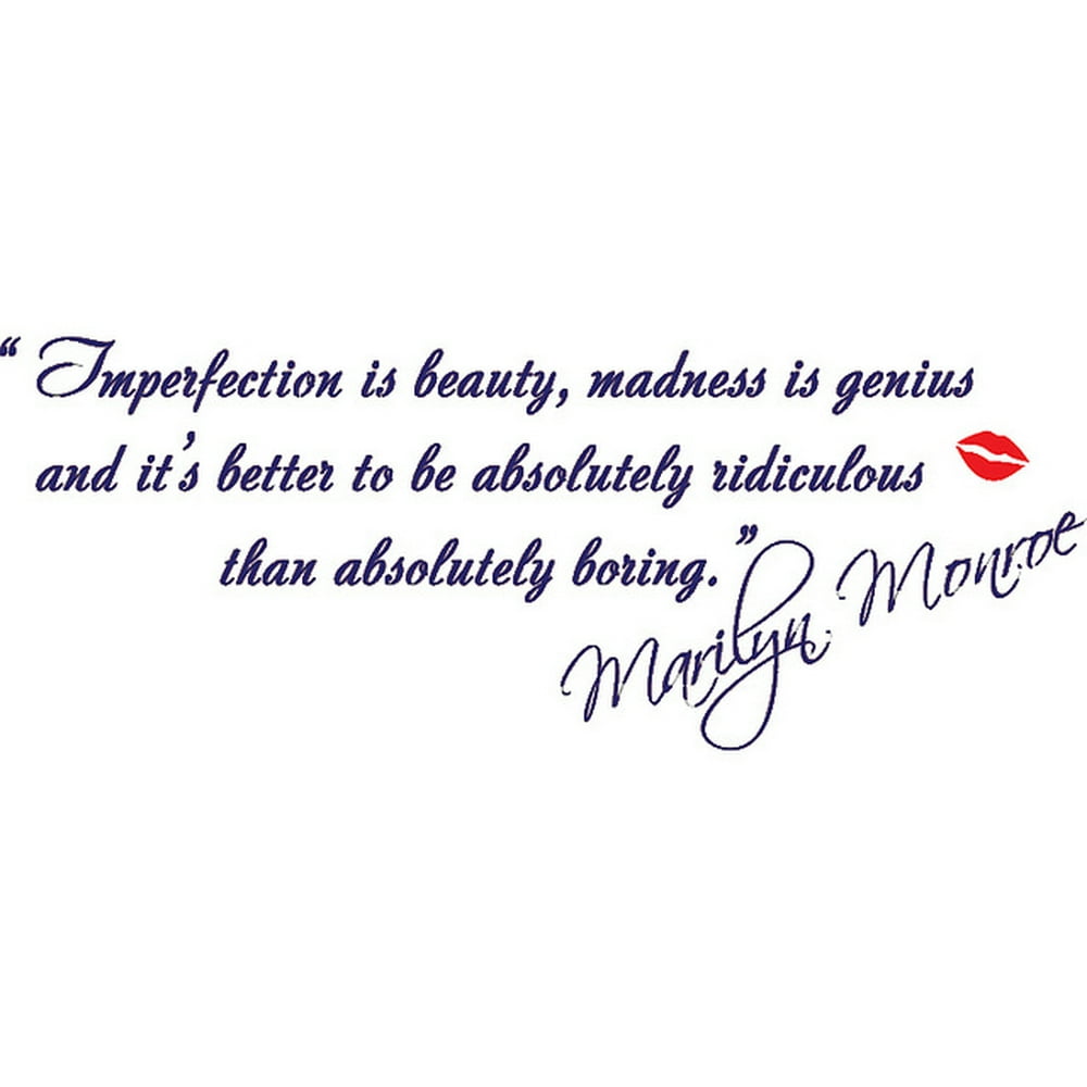 Purple 34" x 13" Imperfection Is BeautyMarilyn Monroe Wall Sticker