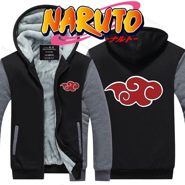 Akatsuki Naruto Luminous Sweatshirts Hoodies Fleece Oversized Hooded Thick Uchiha Sasuke Jacket Men Personality Outerwear CoatXXXL Gao Jinjia LED
