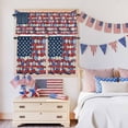 thumbnail image 5 of Independence Day Kitchen Curtains Valances 3 Piece Set, Country U.S. Flag Theme Red Poppy Blue Flower Rod Pocket Tier Curtain and Valance Drapes for Small Window 36 Inch Length for Bedroom Cafe, 5 of 9