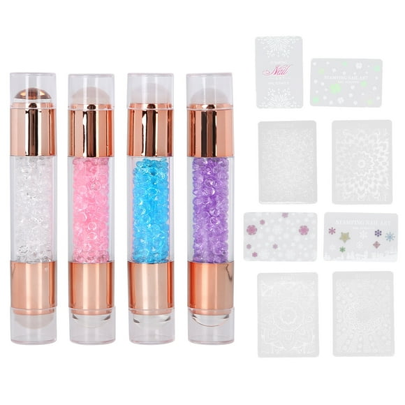Pluma de sello de manicura, 4 juegos de estampadores de arte de manicura, estampador de uñas, estampador de manicura, verdadera excelencia