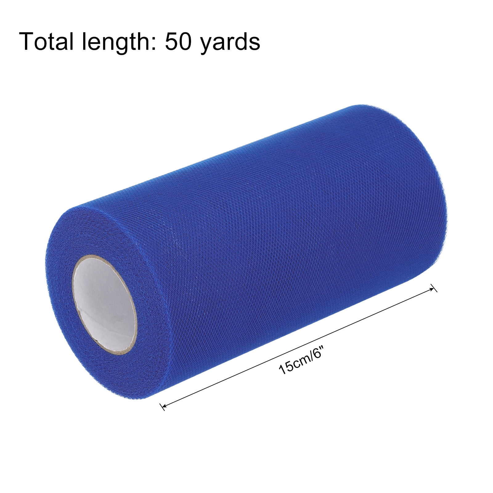 6 inch 50 Yards Tulle Ribbon Rolls Pastel Netting Fabric for Gift Wrapping Christmas Wedding, Blue