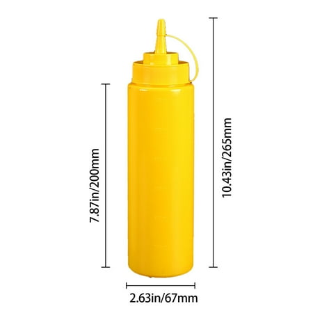 

GIUHUIZ Condiment Bottles For Liquids 24Oz Bottle | Plastic Condiment Bottles For Syrup Ketchup Dressing Oil | Squirt Bottles For Liquids