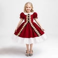thumbnail image 4 of Kids Christmas Dress for Girls Long Sleeve Christmas Embroider Pageant Red Dress for Girls Kids Girl Christmas Outfit Girls Fancy Dress 6-7 Years, 4 of 8