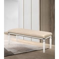 thumbnail image 2 of Majestic Gold Fabric Upholstered 54" Bedside Bench with Clear Acrylic Legs, 2 of 2