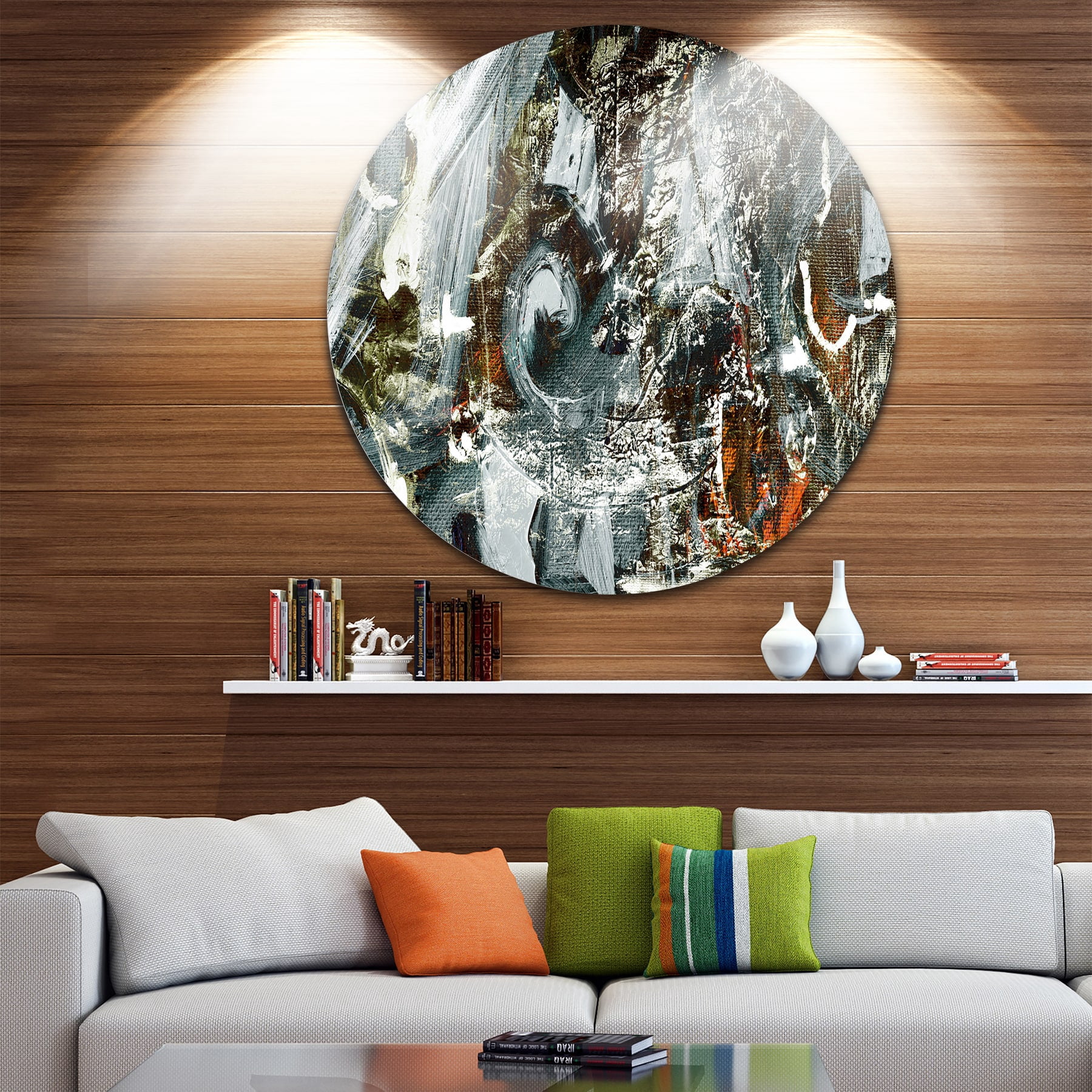 Designart 'Contemporary Abstract Design' Abstract Circle Metal Wall Art