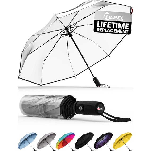 SHILIU-Windproof Travel Umbrellas for Rain - Easy Auto Open Close, Durable & Compact Umbrella, Strong Fiberglass Frame, Waterproof Canopy - Backpack, Purse, Portable Umbrella for Travel