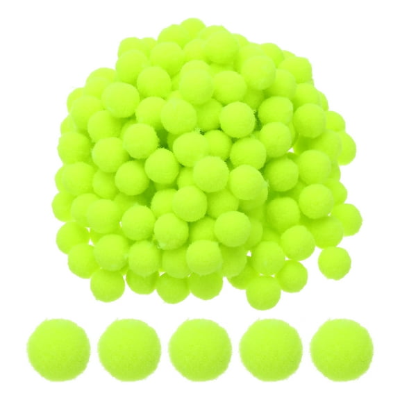 0.6inch Pom Poms for Crafts, 500pcs Pompoms for Crafts Puff Balls Bulk Fuzzy Balls for Hats Christmas Art DIY, Fluorescent Yellow