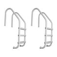 thumbnail image 1 of Saftron 3 Step High Impact Polymer Finish Inground Pool Ladder, White (2 Pack), 1 of 6