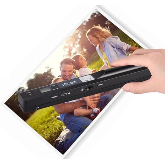 Escáner portátil, escáner fotográfico con varilla para lector de documentos A4, escáner de mano para negocios, fotos, imágenes, recibos, libros, textos, selección de formato JPG/PDF, hasta 900 DPI, co