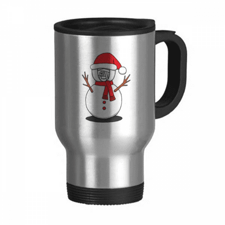 

mas Snowman Horus Scarf Branch Travel Mug Flip Lid Stainless Steel Cup Car Tumbler Thermos