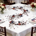 thumbnail image 6 of Patriotic Garland, Independence Day Decor, Artificial Berry Swag With Star-Shaped Ornaments For 4Th Of July, Shopfront, Party And Home Decoration 59.1X4.0X2.0In 0.5Lb, 6 of 8