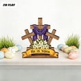 thumbnail image 5 of Wooden Easter Ornament with Scripture – 2D Hollow Design Depicting Resurrection Scene, Tabletop Display for Home Décor, Christian Religious Gift, 5 of 7