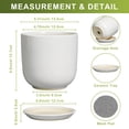thumbnail image 3 of Ordivic 5-inch White Ceramic Round Planter with Drainage Hole and Saucer for Succulents and Cactus, 3 of 9