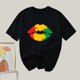 thumbnail image 4 of Camiseta de Cuello Redondo Impresa Nueva Moda Casual de Manga Corta de las Mujeres, Mezcla Ligera de Poliéster para la Primavera, 4 of 6